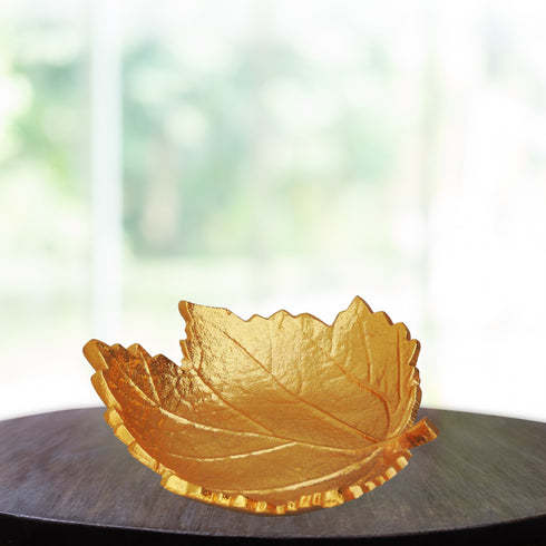 Brass Decorative Gold Plated Leaf Bowl 0.186kg